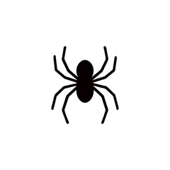 Simple Silhouette of a Spider with Eight Legs Arachnid Halloween or Horror Concept Symbol Creepy Crawly Arachnophobia