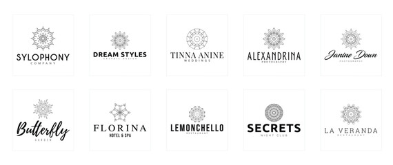 Collection of creative minimalist logo designs featuring clean geometric shapes and unique branding styles. Perfect for illustrating innovative brand identity, graphic design inspiration