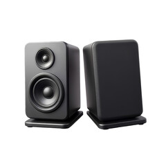 Obraz premium Bookshelf Speakers 3D Icon with glossy minimal emoji style object, isolated PNG on transparent background