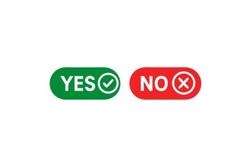 Visual Representation of Agreement and Disagreement Yes and No Icons Conveying Affirmation and Rejection in Green and Red