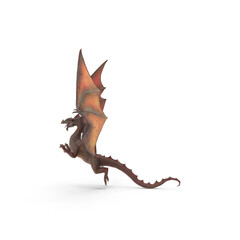 Fototapeta premium Flying Red Dragon Fantasy Creature Isolated on Transparent Background