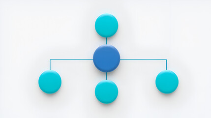 central node connected to three subordinate nodes, representing a network or hierarchical structure.