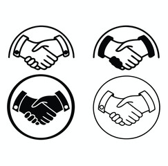 Fototapeta premium vector illustration of a set of handshek icon