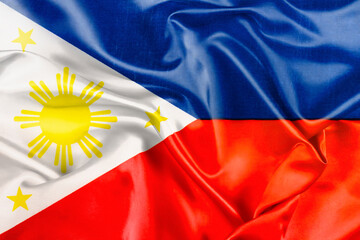 Waving national flag of the Philippines, 3D illustration.