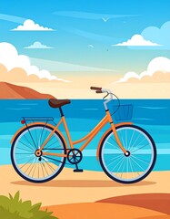 Fototapeta premium Beach bike scene