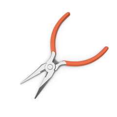 Long Nose Pliers with Orange Handles Isolated on Transparent Background