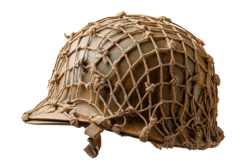 Vintage military helmet with netting (1)