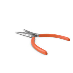 Long Nose Pliers with Orange Handles Isolated on Transparent Background