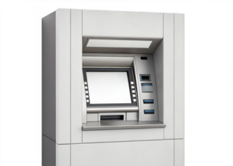 ATM machine isolated on a transparent background.