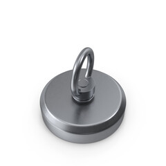 Strong Neodymium Magnet with Eyelet Ring Isolated on Transparent Background