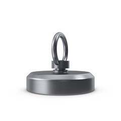 Strong Neodymium Magnet with Eyelet Ring Isolated on Transparent Background