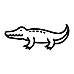 Obraz premium Cute cartoon alligator isolated on white background