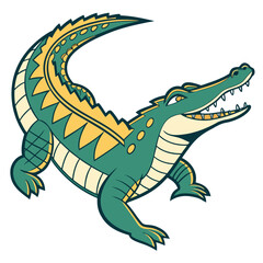 Obraz premium Cartoon alligator isolated on white background