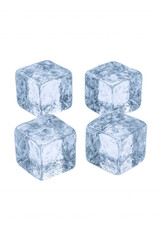 Four Textured Ice Cubes Arranged in a Square Formation, Symbolizing Refreshment and Coolness