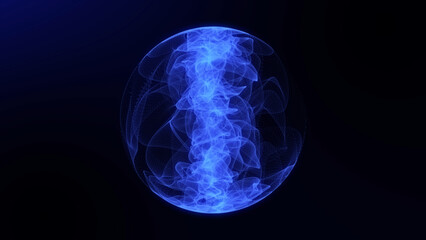 Looped glowing purple energy ring with soft waving plasma edges on black background. Futuristic...