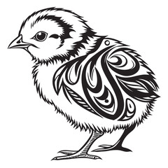 Obraz premium Tribal tattoo style chick illustration isolated on white background