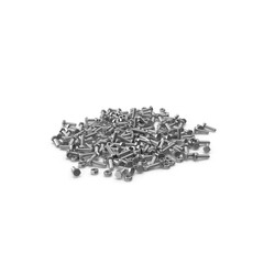Pile of Metal Screws and Bolts Isolated on Transparent Background