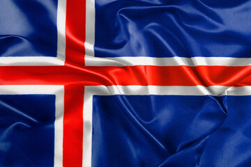 Fototapeta premium Waving national flag of Iceland, 3D illustration.