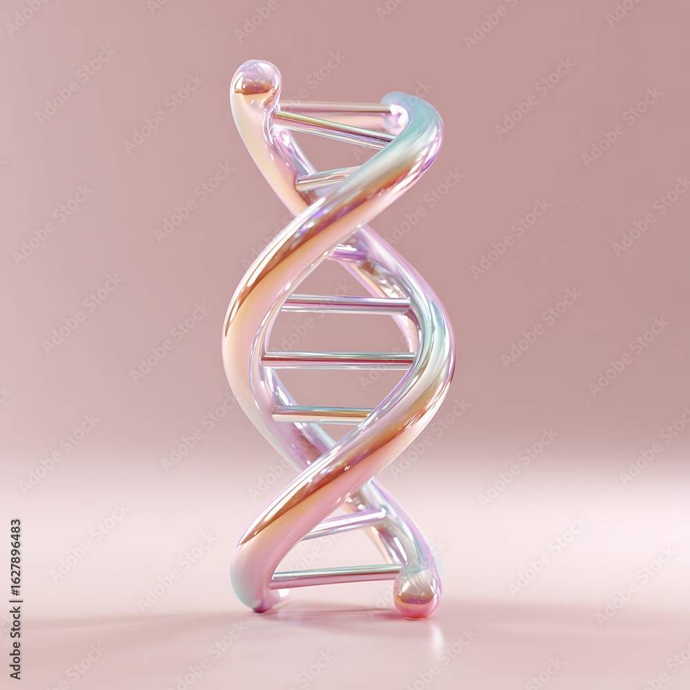 Poster 3d render of dna helix structure