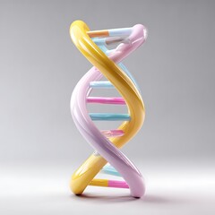 Colorful 3D DNA Strand Illustration