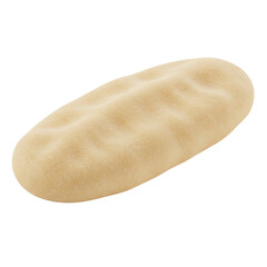 Realistic depiction of a raw bread dough piece on a transparent background, ideal for culinary use