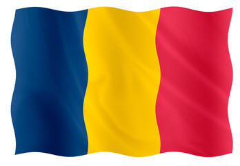 Digital composite. ..Flag for the Chad. The 11th of August is Chad Independence day..PNG file..flag, symbol, nation, national, country, countries,  drapeau