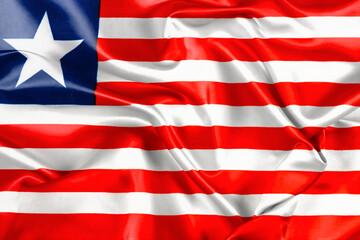 Obraz premium Waving national flag of Liberia, 3D illustration.
