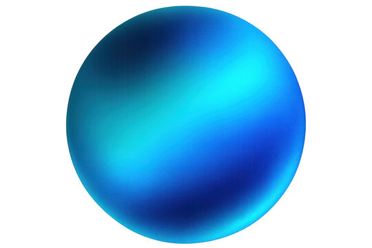 Bright blue sphere with gradient colors glowing on a transparent background, ideal for digital art and graphic design projects