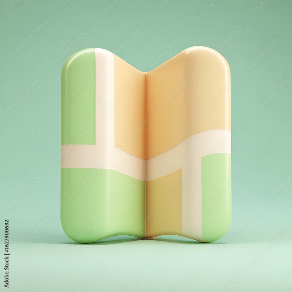 Poster abstract 3d render of colorful shape