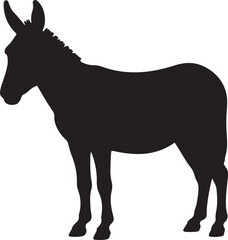 Donkey silhouette image white backgrpound.