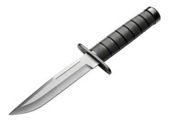 Combat Knife isolated on a transparent background.