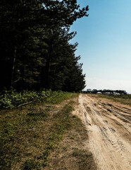 Country road in Kashubian village.