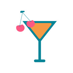 Refreshing cocktail with cherries, perfect for summer parties, happy hour, or elegant celebrations, a tasty beverage