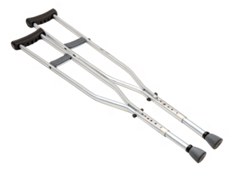 Crutches isolated on a transparent background.