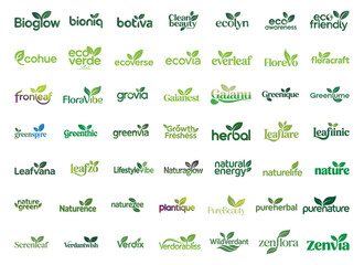 Eco Nature Logo Bundle – 50+ Green Branding Designs for Sustainable Products
