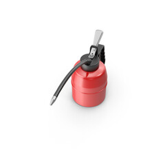 Red Oil Can with Long Spout and Handle Isolated on Transparent Background