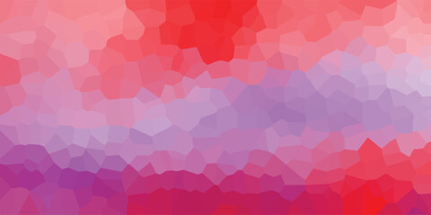 Abstract geometric mosaic in red pink and purple tones creating a colorful polygonal background suitable for graphic design and digital applications