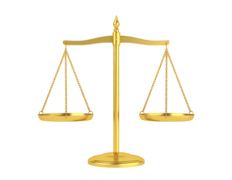 Elegant Golden Scales Symbolizing Justice and Fairness in Law