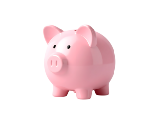Cute Pink Piggy Bank for Saving Money and Financial Planning
