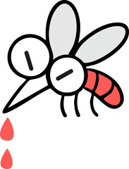 Mosquito Sucking Blood Illustration / 모기 흡혈 일러스트