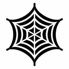 Fototapeta premium Stylized Spider Web Illustration – Geometric Symmetry in Black and White