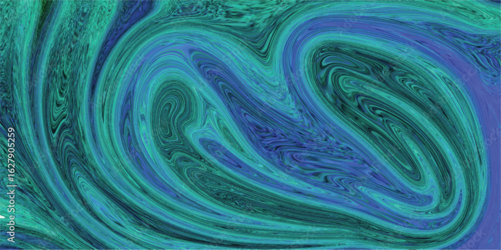 Poster swirling abstract pattern in turquoise and blue shades creating a textured artistic background for c