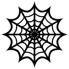 Intricate Spiderweb Design in Black and White Silhouette Style