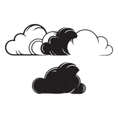 Cartoon weather icon of a cloud with rain, a simple vector illustration for a business weather forecast web button