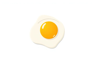 Fried egg, top view, isolated. Perfect for breakfast, food or cooking illustrations. Clean background.