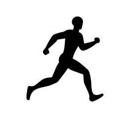 Silhouette of a man running represents fitness, athletics, or a dynamic concept that's ideal for various sports-related or health-conscious projects.
