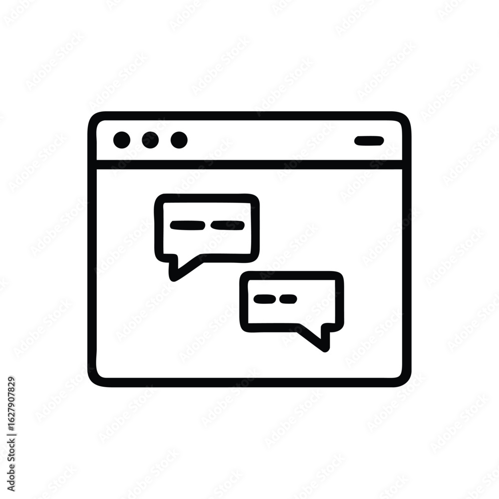 Poster online chat communication concept for website design and development and customer support service to