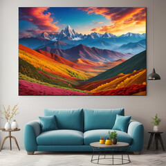 Colorful Spice Mountains Landscape  