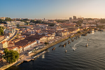 Pier in Porto City, Portugal. Douro River. Sightseeing.