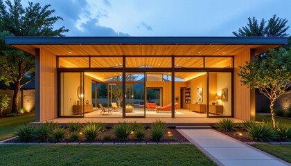 pavilion designed to avoid air conditioning using thermal mass and shade open sides allow breezes roof panels redirect sun for cool and bright interior